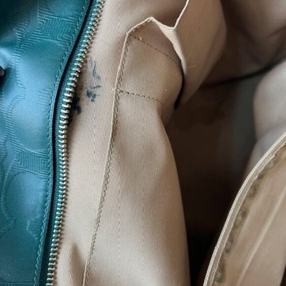 Coach Hunter Green Signature Leather Peyton Zip-Top Tote - Picture 7 of 14